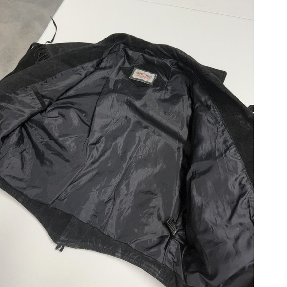 Minnetonka Vintage Black Suede Fringe Western Leather Jacket Concho Lace Up - Picture 5 of 7